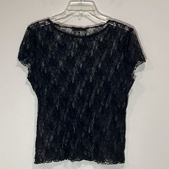 Black Lace See Through Top By Moa Moa. Size Large. - Picture 4 of 4
